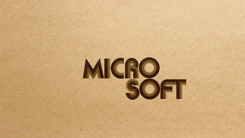 Microsoft logo blended onto stationary using mixed gradients